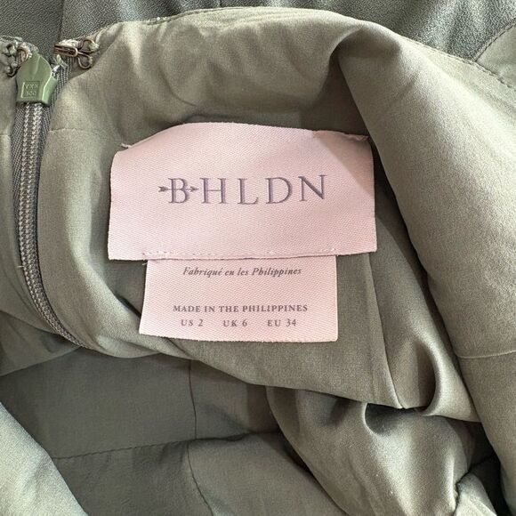 Anthropologie BHLDN Juliana High-Neck stretch crepe side-slit gown NWT $220 - Picture 4 of 4